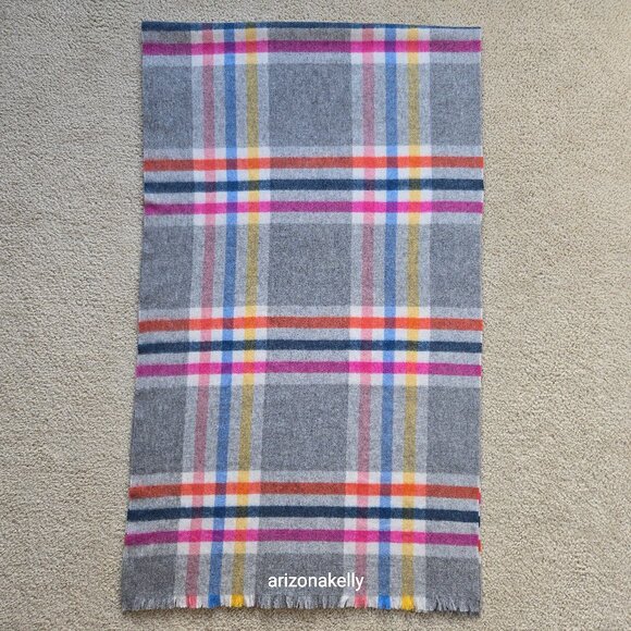 Boden Accessories - NWOT Boden Wool Scarf Woven Grey Colorful